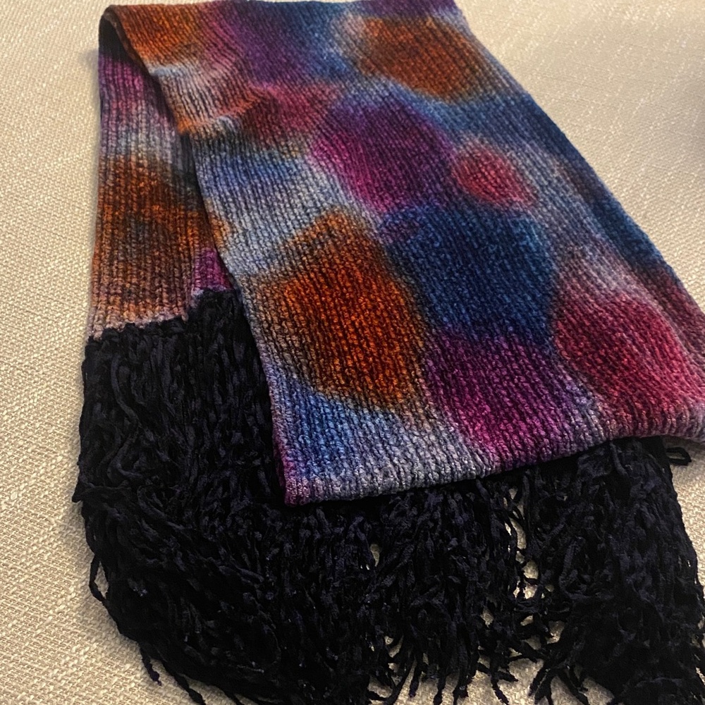 Artisan Hand Dyed Chenille Fringed Scarf